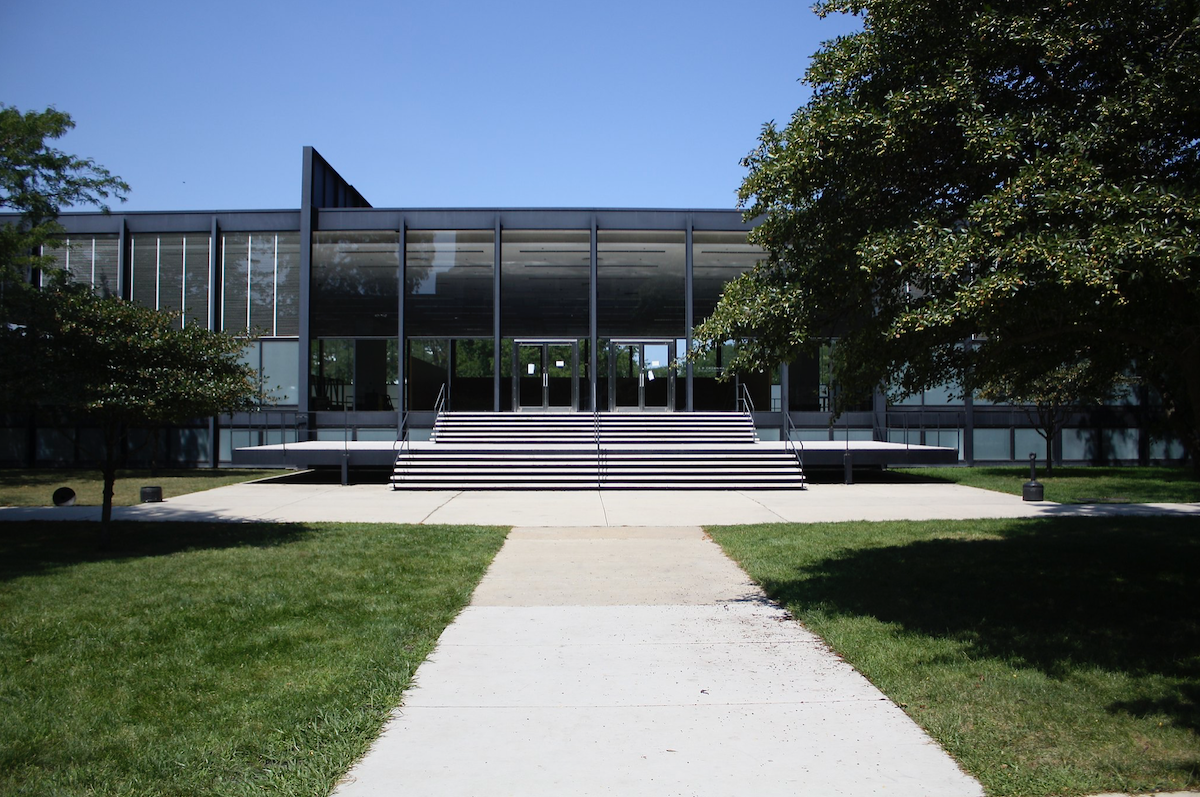 Crown Hall, designed by Ludwig Mies van der Rohe, at the Illinois Institute of Technology.