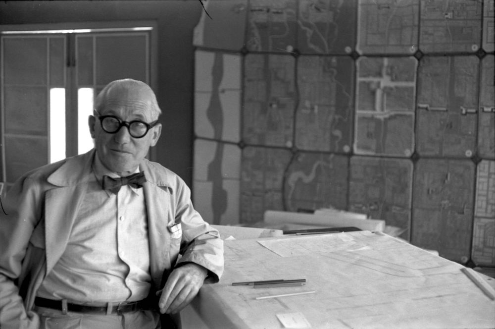 A portrait of Le Corbusier
