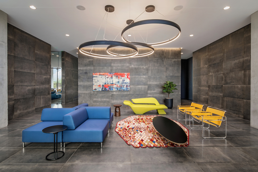 Pierce by Karim Rashid for SOFTLINE, and modular sofa, at Optima Kierland Apartments