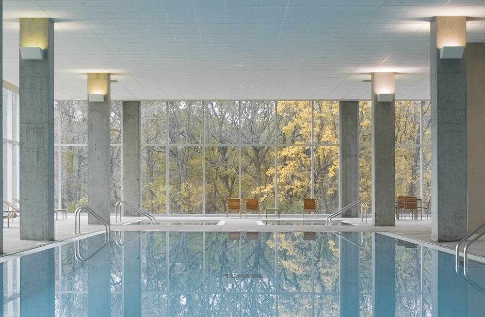 Indoor swimming pool at Optima Old Orchard Woods