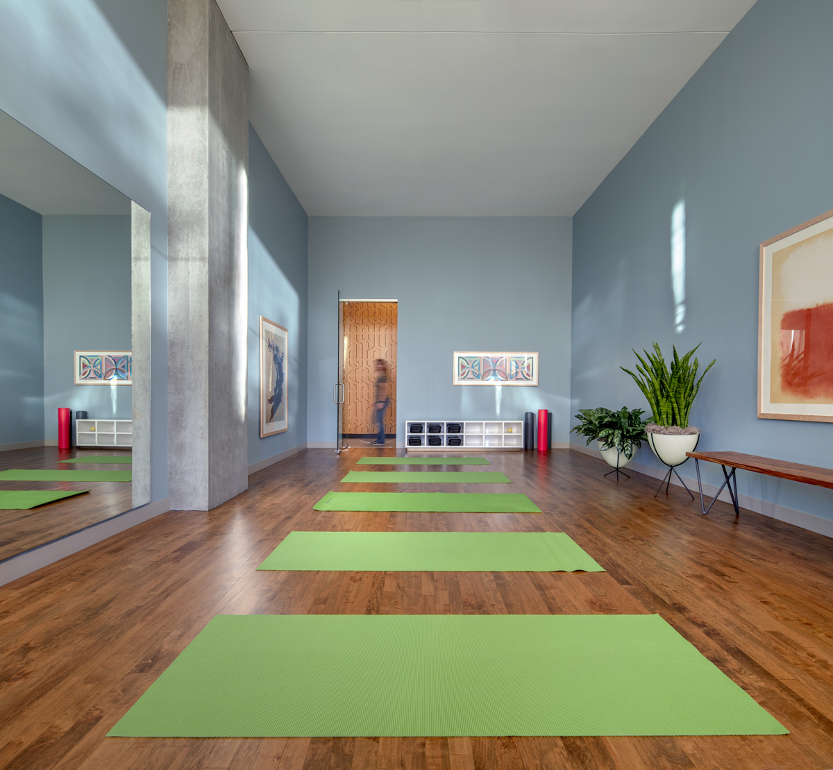 Yoga studio at an Optima building
