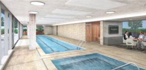 Optima Verdana’s sky deck features various game rooms among the pool, sauna and spa.