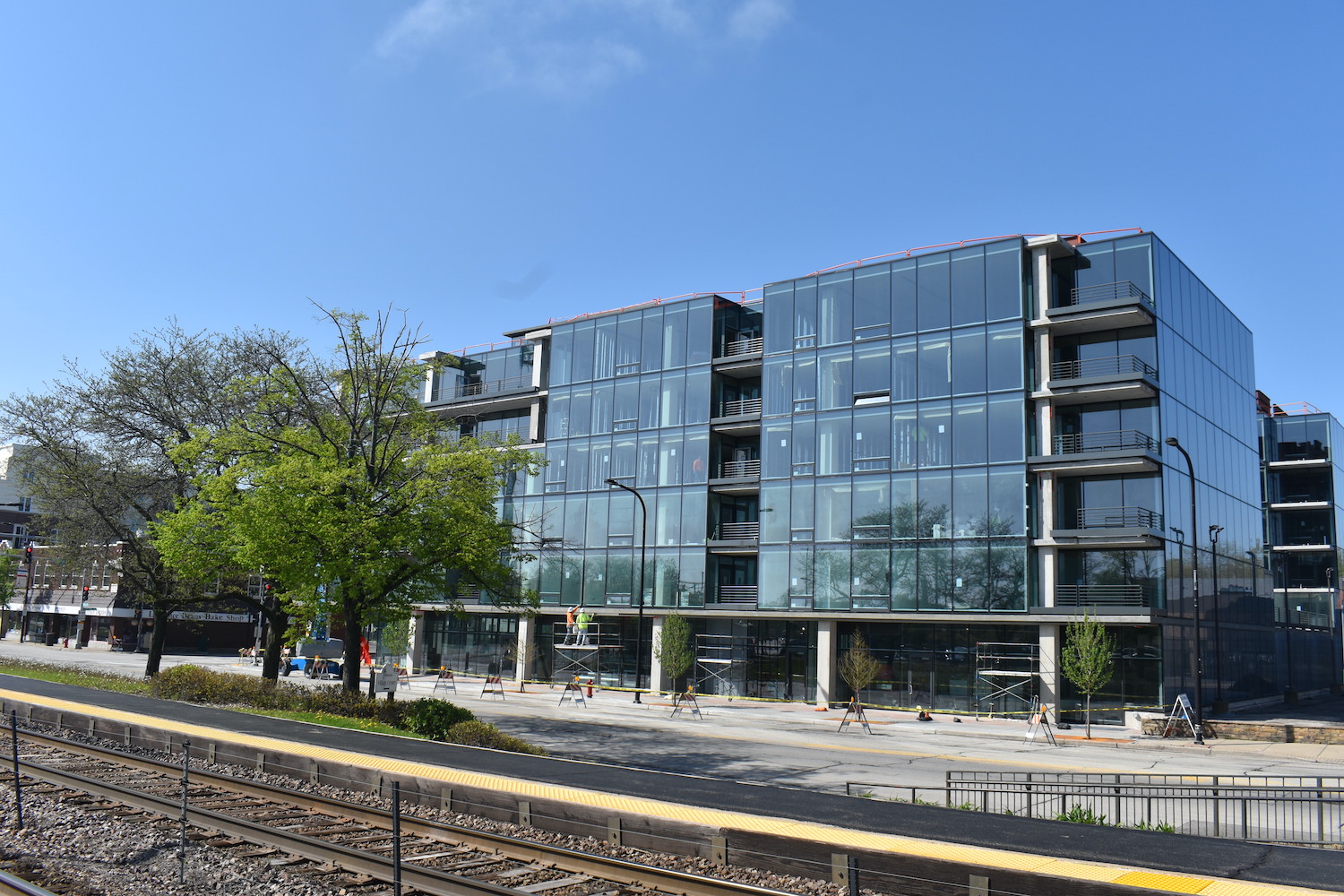 Inside 6-story Optima Verdana apartment complex, which is close to completion in Wilmette